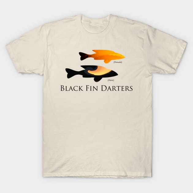 Black Fin Darters T-Shirt by Whisperingpeaks